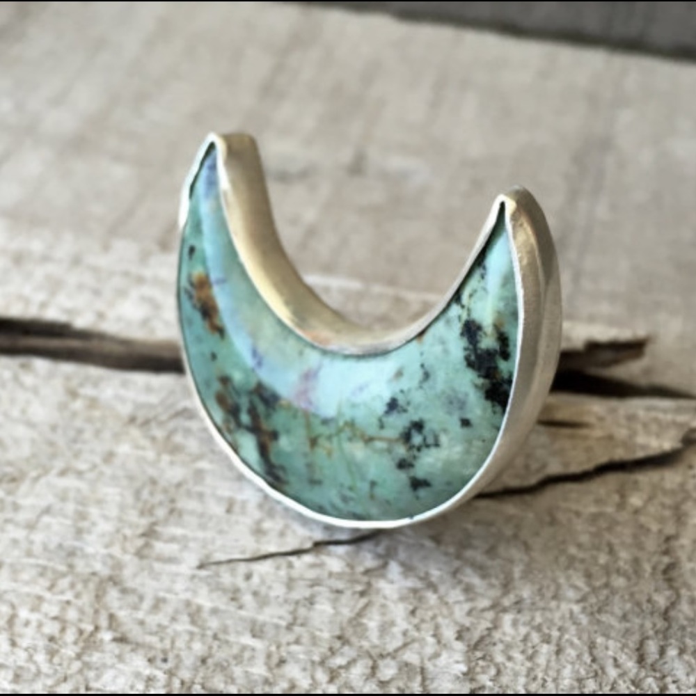 PRICE DROP! Sterling Turquoise Crescent Moon Ring